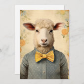 Grappig Antropomorf Paasheep Feestdagenkaart (Voorkant / Achterkant)