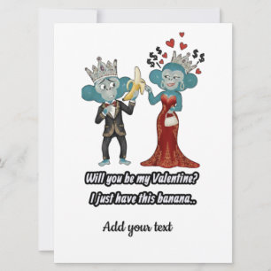 Grappig Apenkoppel Valentijnsdag Feestdagenkaart
