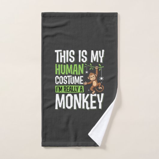 Grappig Apenkostuum Halloween Vector Handdoek (Handdoek)