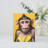 Grappig apenportret briefkaart (Staand voorkant)