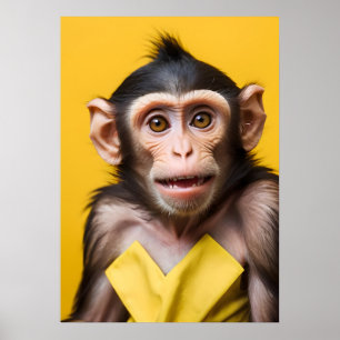 Grappig apenportret poster