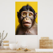 Grappig apenportret poster (Keuken)