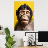 Grappig apenportret poster (Thuiskantoor)