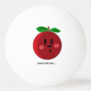 Grappig appelgezicht met spreuk pingpongballen