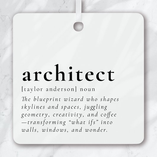 Grappig Architect Definition Gift Ornament