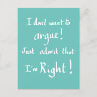 Grappig argument handgeschreven citaat