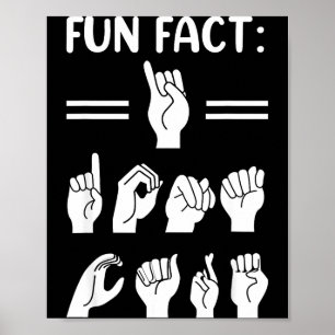 Grappig Asl Amerikaanse Gebarentaal Interessant Fe Poster