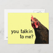 Grappig Attitude Chicken, praat je tegen me? Briefkaart (Voorkant / Achterkant)