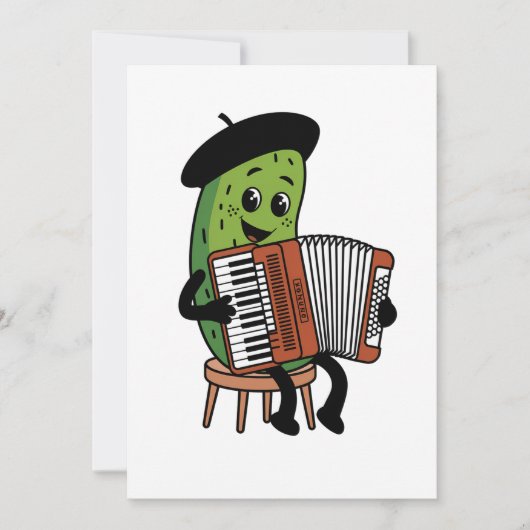 Grappig augurk spelen accordeon ontwerp bedankkaart (Voorkant)
