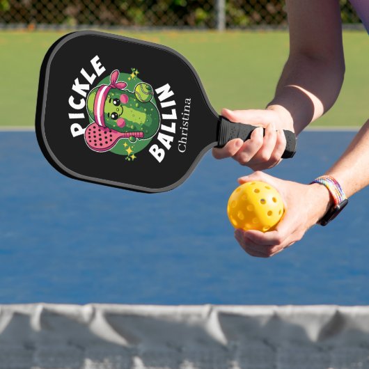 Grappig augurk woord kunst naam toevoegen pickleball paddle (Insitu)