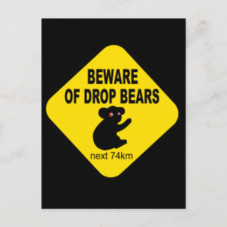 Grappig Australisch gebaar. Pas op voor de Beren v Briefkaart