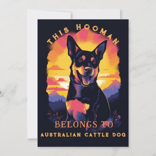 Grappig Australisch vee hond ouder gepersonaliseer Aankondiging (Voorkant)