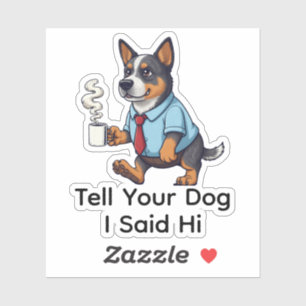 Grappig Australische Veedrijvershond Zakelijk Pak Sticker