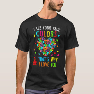 Grappig Autism Awareness Ik Zie Je Ware Handen Har T-shirt