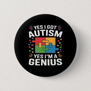 Grappig Autisme Bewustzijn Kinder Autistische Puzz Ronde Button 5,7 Cm