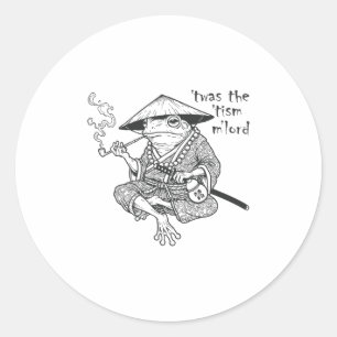 Grappig Autisme Twas The Tism M Lord Frog Meme Ina Ronde Sticker