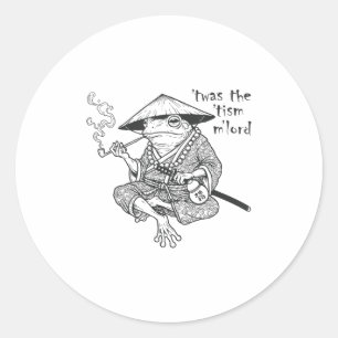 Grappig Autisme Twas The Tism M Lord Frog Meme Ina Ronde Sticker