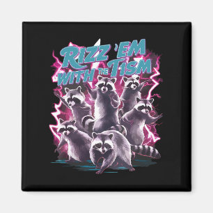 Grappig Autistisch Racoon Autisme Meme Rizz Em met Magneet