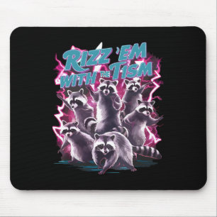 Grappig Autistisch Racoon Autisme Meme Rizz Em met Muismat