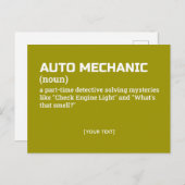Grappig Auto Mechanic Definition Gift Briefkaart (Voorkant / Achterkant)