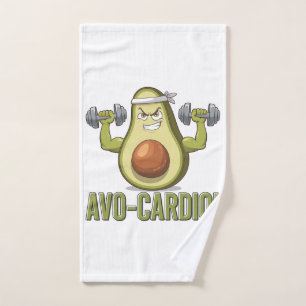 Grappig Avo-Cardio Avocado Fitness Design Handdoek