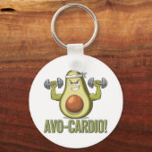 Grappig Avo-Cardio Avocado Fitness Design Sleutelhanger (Achterkant)
