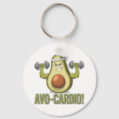 Grappig Avo-Cardio Avocado Fitness Design Sleutelhanger (Achterkant)
