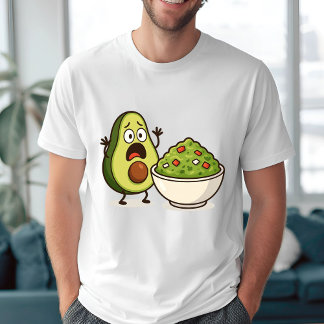 Grappig Avocado Guacamole Cartoon Design T-shirt