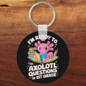 Grappig Axolotl klaar om eerste leerjaar in vraag Sleutelhanger (Voorkant)