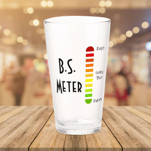 Grappig B.S. Meter Pint Glas - Gag Gift voor Hem,