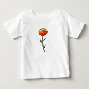 Grappig Baby Jersey T-shirt Poppy Flower Cartoon
