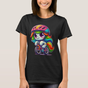 Grappig Baby paard op een fiets Leuk voor meisjes T-shirt
