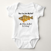 Grappig Baby Papa Perch Vist sporthobby Romper (Voorkant)