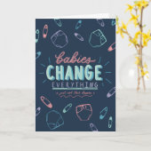 Grappig Baby shower Wenskaart Kaart (Gele Bloem)