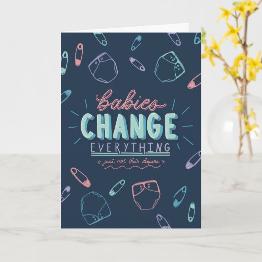 Grappig Baby shower Wenskaart Kaart (Gele Bloem)