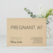 Grappig Baby shower Zwanger AF Kaart (Staand voorkant)