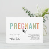 Grappig Baby shower Zwanger AF Kaart (Staand voorkant)