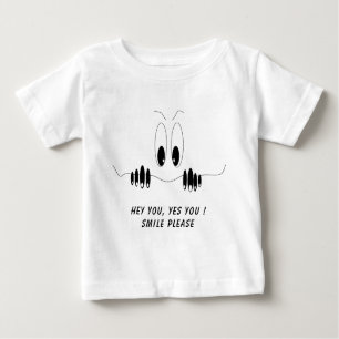Grappig Baby T-shirt met Curiosity Eyes - Smile