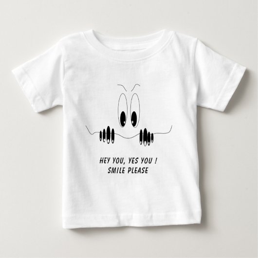 Grappig Baby T-shirt met Curiosity Eyes - Smile (Voorkant)