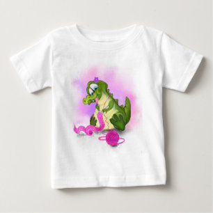 Grappig Baby T-shirt met krokodillenbreien roze sj