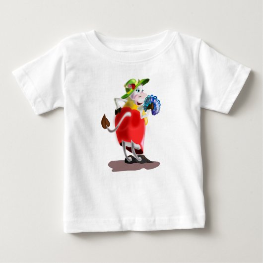 Grappig Baby T-shirt met moderne Koe (Voorkant)