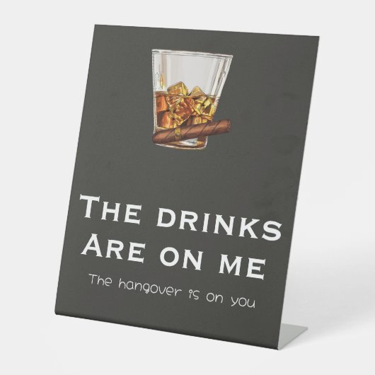 Grappig bachelor party bar teken reclamebord met voetstuk (Voorkant)