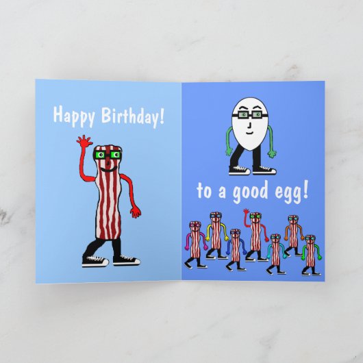 Grappig Bacon & Egg Verjaardag Kaart cadeau voor h (Binnen)