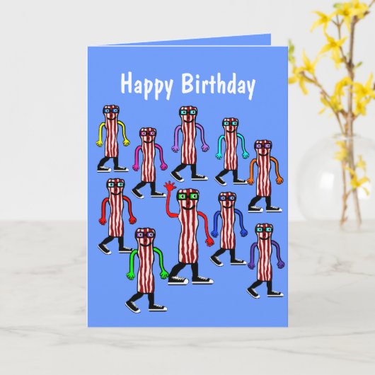 Grappig Bacon & Egg Verjaardag Kaart cadeau voor h (Gele Bloem)