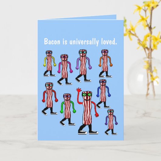 Grappig Bacon Verjaardag Kaart Gift (Gele Bloem)