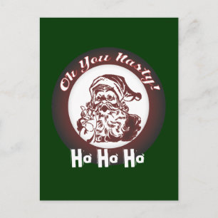 Grappig Bad Santa Retro Christmas Feestdagenkaart