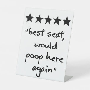 Grappig badkamer bord reclamebord met voetstuk