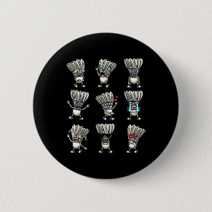 Grappig Badminton Shuttle Speler Ontwerp Mannen Vr Ronde Button 5,7 Cm