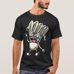 Grappig Badminton Shuttlecock Speler Design Mannen T-shirt