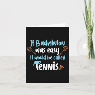 Grappig Badminton Tennis Design voor Speler Kaart